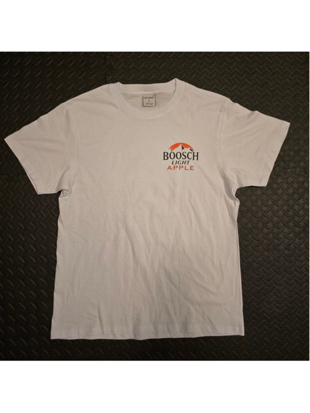 Men's PRO WEST White BooSch Light Apple Short Sleeve Tee L